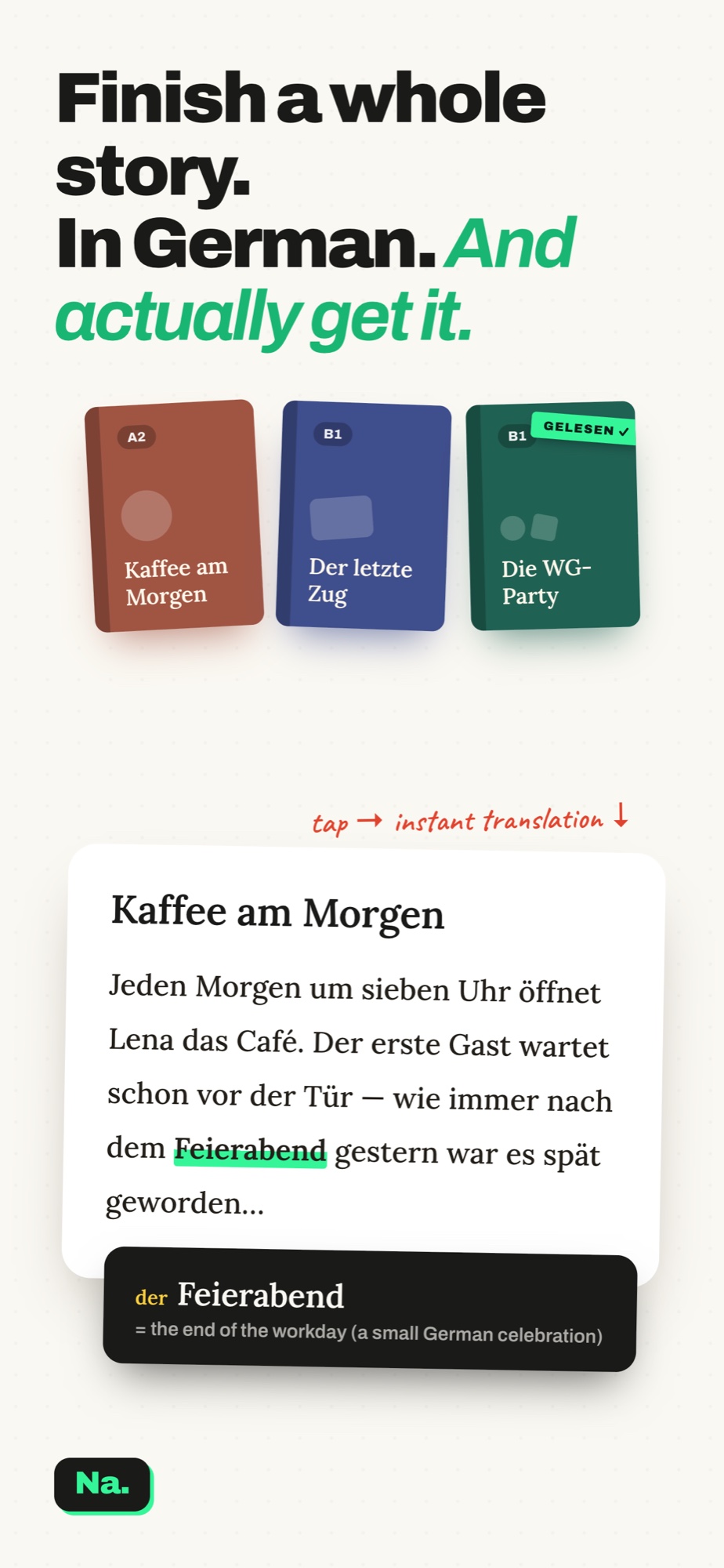 Finish a whole story in German and actually understand it — Lesen